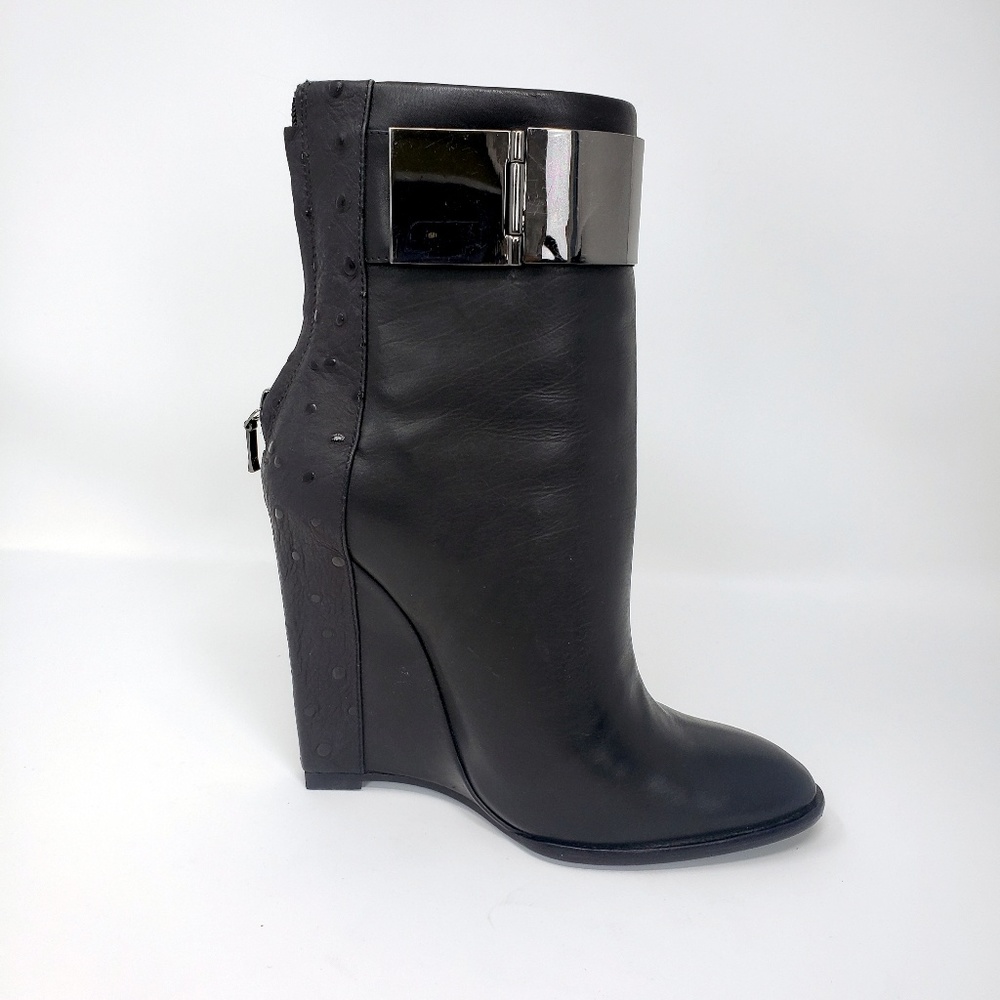 Monika Chiang Black Wedge Barr Bootie
